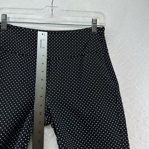 Cabi Pants Size 2 Seaside Chic Polka Dot Trouser Ankle Pull On Black White - Picture 10 of 11